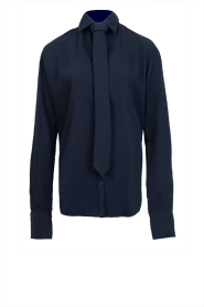 Est'Seven |  Blouse with tie Emely | blue | Picture 1