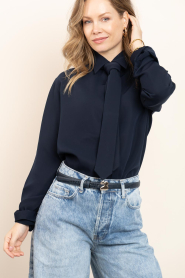 Est'Seven |  Blouse with tie Emely | blue | Picture 2
