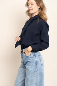 Est'Seven |  Blouse with tie Emely | blue | Picture 7