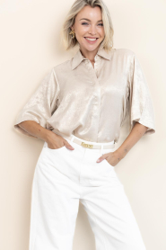 Est'Seven |  Shiny blouse Alijah | gold | Picture 2