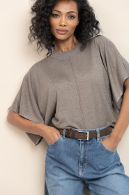 Est'Seven |  Soft viscose top Suzette | taupe | Picture 6