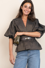 Est'Seven |  Jacket with puffed sleeves Elanora | brown | Picture 2