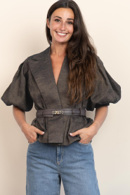 Est'Seven |  Jacket with puffed sleeves Elanora | brown | Picture 4