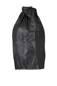 Est'Seven |  leather halter top Patrone | black | Picture 1