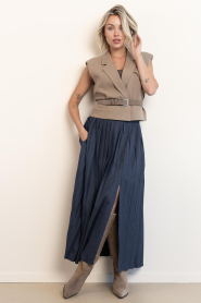 Est'Seven |  Plissé skirt Pleasse | blue | Picture 10