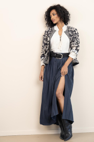 Est'Seven |  Plissé skirt Pleasse | blue | Picture 4