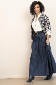 Est'Seven |  Plissé skirt Pleasse | blue | Picture 5
