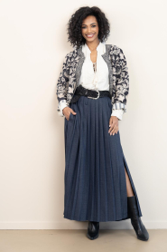 Est'Seven |  Plissé skirt Pleasse | blue | Picture 2