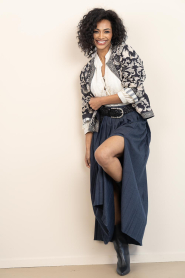 Est'Seven |  Plissé skirt Pleasse | blue | Picture 3