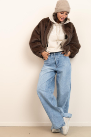 Est'Seven |  Non stretch wide leg jeans Evi | blue | Picture 2