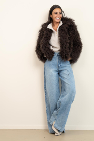 Est'Seven |  Non stretch wide leg jeans Evi | blue | Picture 4