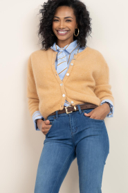 American Vintage |  Soft alpaca cardigan Vitow | camel | Picture 4