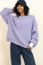 American Vintage |  Oversized knitted sweater East | purple | Picture 4