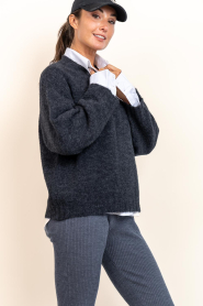 American Vintage |  Sweater with V-neck East | grey | Picture 7