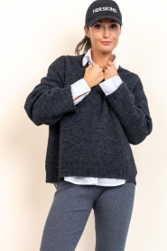 American Vintage |  Sweater with V-neck East | grey | Picture 4