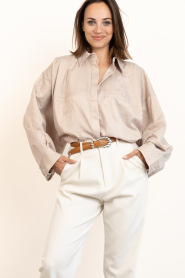 Est'Seven |  Striped blouse Annabeth | beige | Picture 4