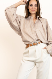 Est'Seven |  Striped blouse Annabeth | beige | Picture 5
