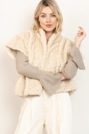 Aaiko |  Faux fur waistcoat Amala | natural | Picture 5