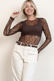 Co'Couture |  Mesh top Mercy | brown | Picture 5
