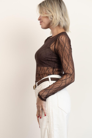 Co'Couture |  Mesh top Mercy | brown | Picture 7