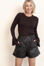 Co'Couture |  Ribbed top Balin | brown | Picture 2