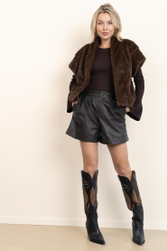 Co'Couture |  Ribbed top Balin | brown | Picture 3