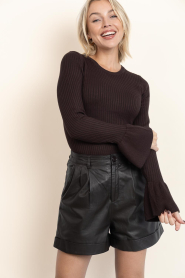 Co'Couture |  Ribbed top Balin | brown | Picture 4