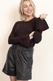 Co'Couture |  Ribbed top Balin | brown | Picture 6