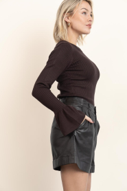 Co'Couture |  Ribbed top Balin | brown | Picture 7