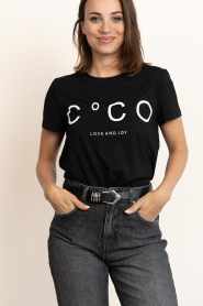 Co'Couture |  T-shirt with print Coco | black | Picture 4