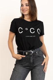 Co'Couture |  T-shirt with print Coco | black | Picture 5