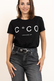 Co'Couture |  T-shirt with print Coco | black | Picture 6