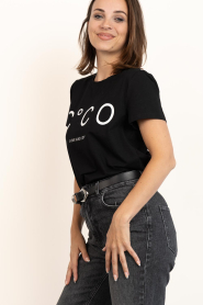 Co'Couture |  T-shirt with print Coco | black | Picture 7