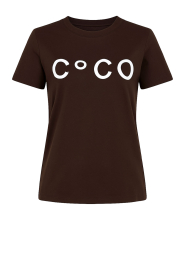 Co'Couture |  T-shirt with print Coco | brown | Picture 1