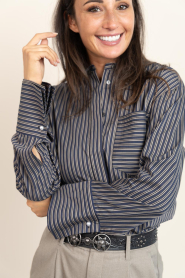 Co'Couture |  Striped blouse Fina | black | Picture 9