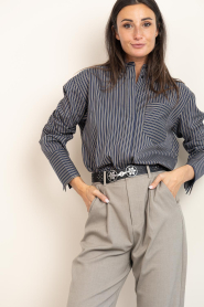 Co'Couture |  Striped blouse Fina | black | Picture 10