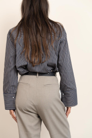 Co'Couture |  Striped blouse Fina | black | Picture 8