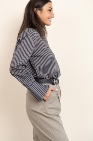 Co'Couture |  Striped blouse Fina | black | Picture 7