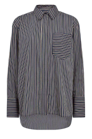Co'Couture |  Striped blouse Fina | black | Picture 1