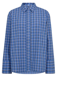Co'Couture |  Cotton checkered blouse Angelica | blue | Picture 1