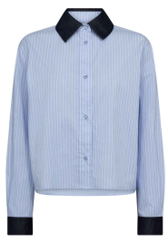Co'Couture |  Cotton striped blouse Nelson | blue | Picture 1