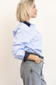 Co'Couture |  Cotton striped blouse Nelson | blue | Picture 6