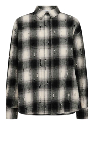 Co'Couture |  Checkered blouse Moby | grey | Picture 1