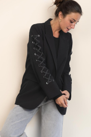 Co'Couture |  Eyelet braided blazer Vola | black | Picture 4