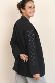 Co'Couture |  Eyelet braided blazer Vola | black | Picture 7