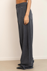 Co'Couture |  Viscose wide leg trousers Susie | grey | Picture 5