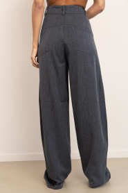 Co'Couture |  Viscose wide leg trousers Susie | grey | Picture 6