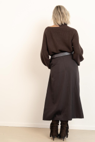 Co'Couture |  Maxi skirt with pleats Luna | brown | Picture 7