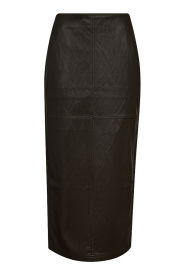 Co'Couture |  Faux leather pencil skirt Gitt | dark brown | Picture 1