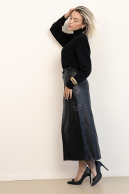 Co'Couture |  Faux leather pencil skirt Gitt | black | Picture 5